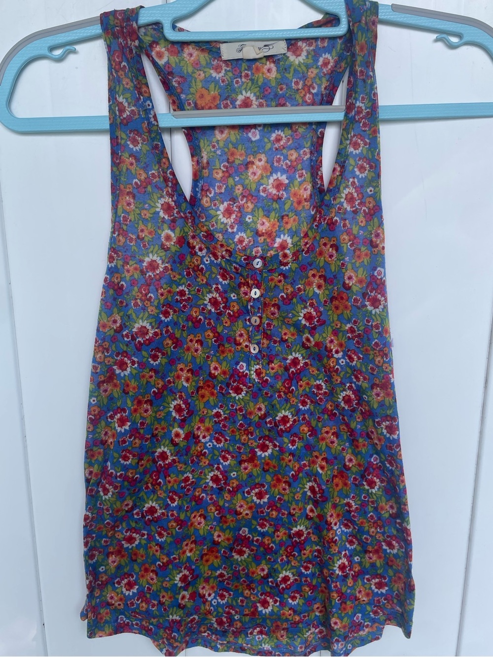 Forever 21 Floral Sheer Racerback Tank, Size L